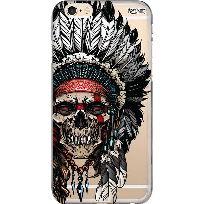 Capa Silicone NetCase Transparente Crânio Cocar