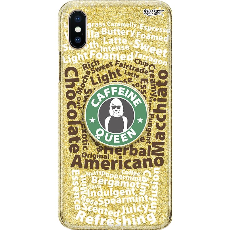 Capa Netcase Glitter + Pop 3in1 Dourado - Starb. Caffeine Queen