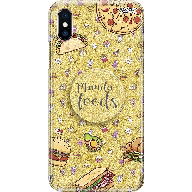 Capa Netcase Glitter + Pop 3in1 Dourado - Manda Foods