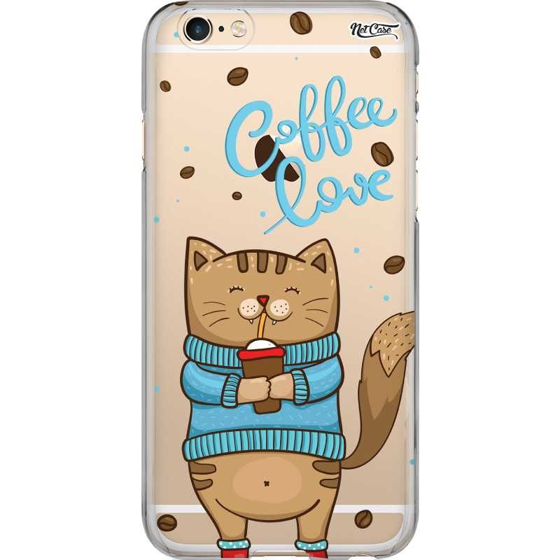 Capa Silicone NetCase Transparente Cat: Coffee Love