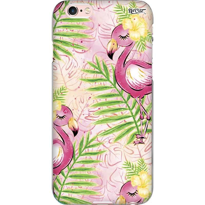 Capa Silicone NetCase Chapada Flamingos com Flores