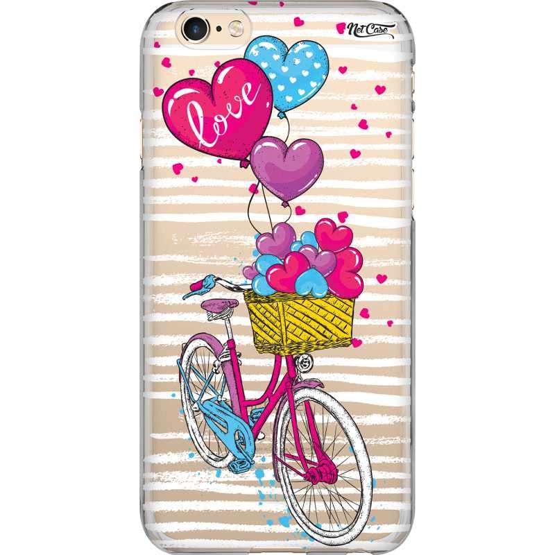 Capa Silicone NetCase Transparente Bicicleta Balão Love