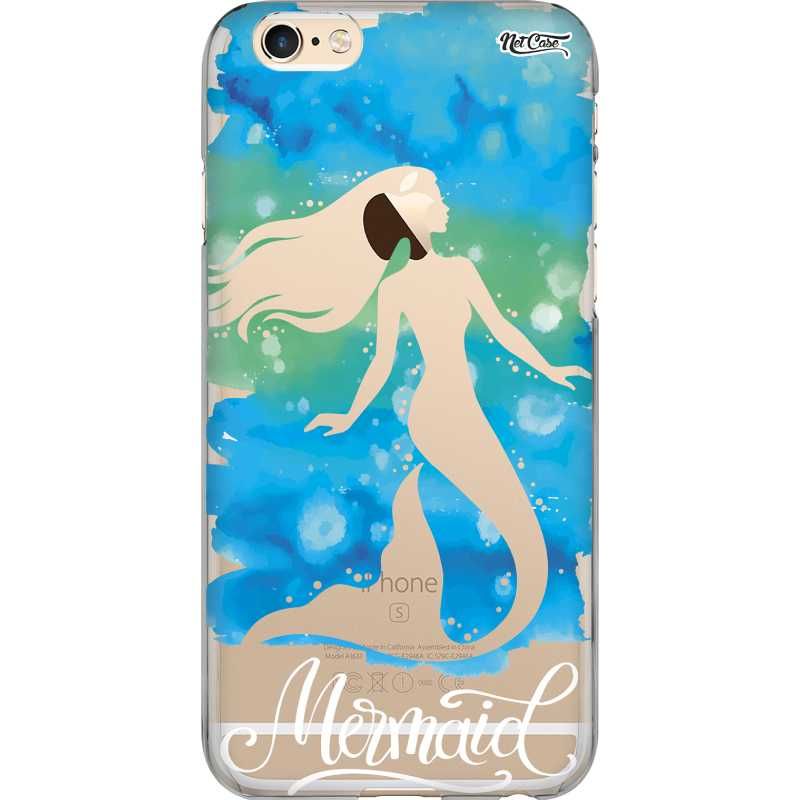 Capa Silicone NetCase Transparente Aquarela Mermaid