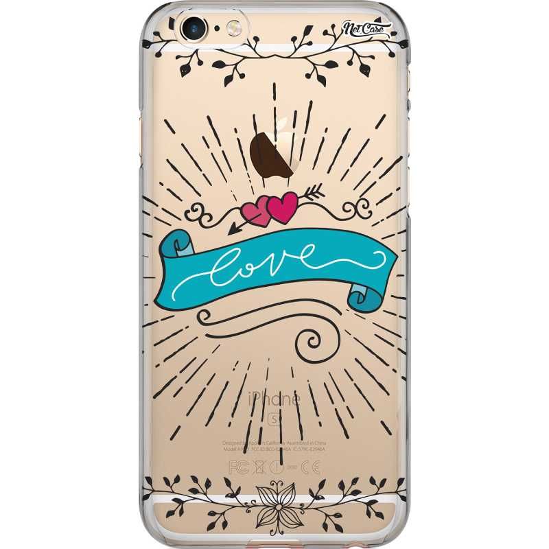 Capa Silicone NetCase Transparente Corações Love