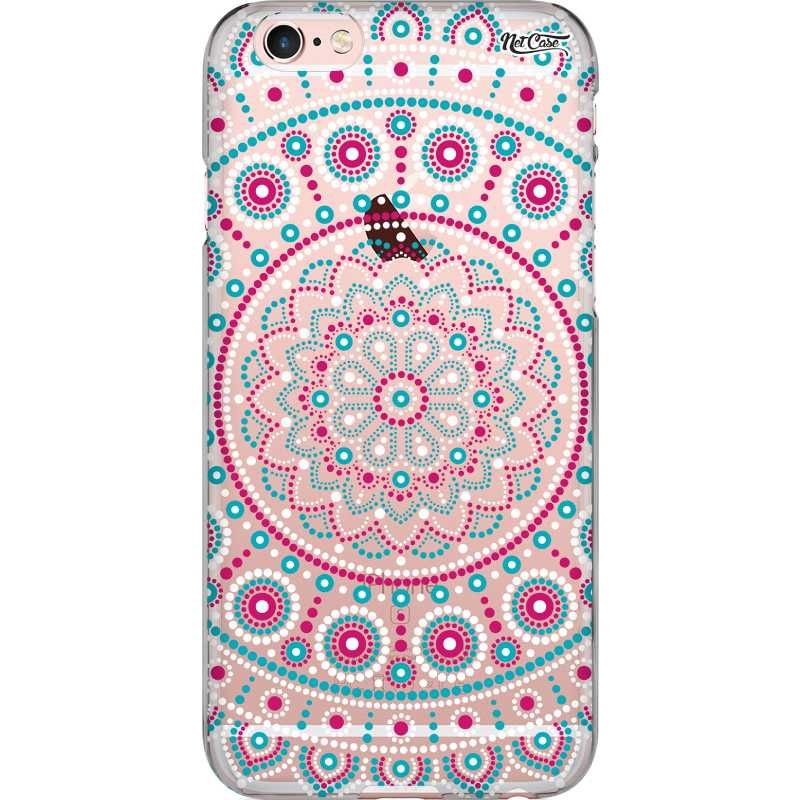 Capa Silicone NetCase Transparente Mandala Pink and Blue
