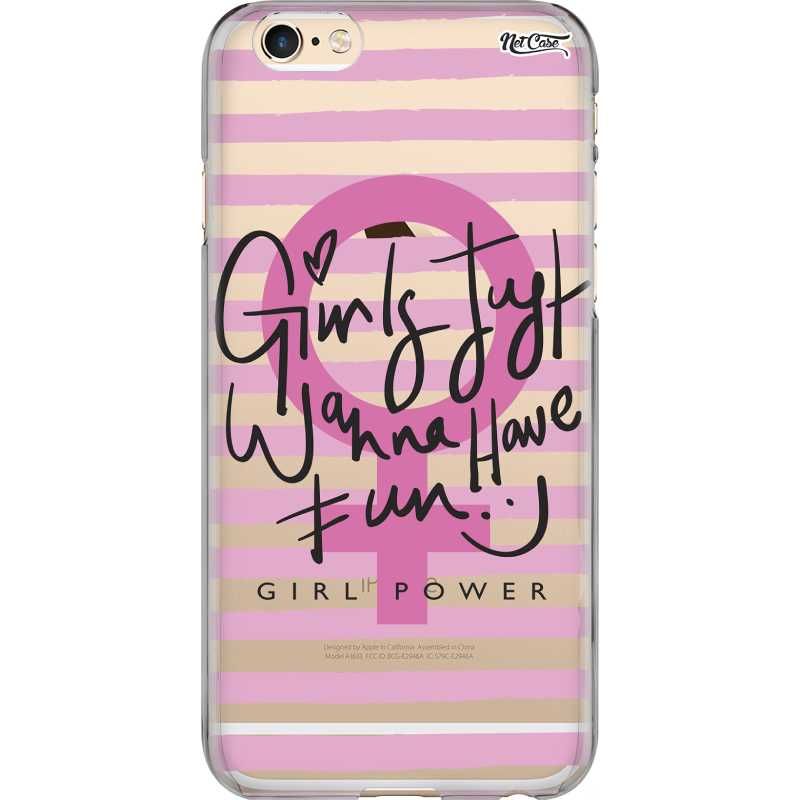 Capa Silicone NetCase Transparente Girls Just Wanna Have Fun Girl Power
