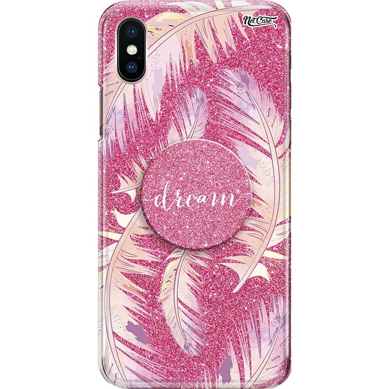 Capa Netcase Glitter + Pop 3in1 Pink - Penas Dream