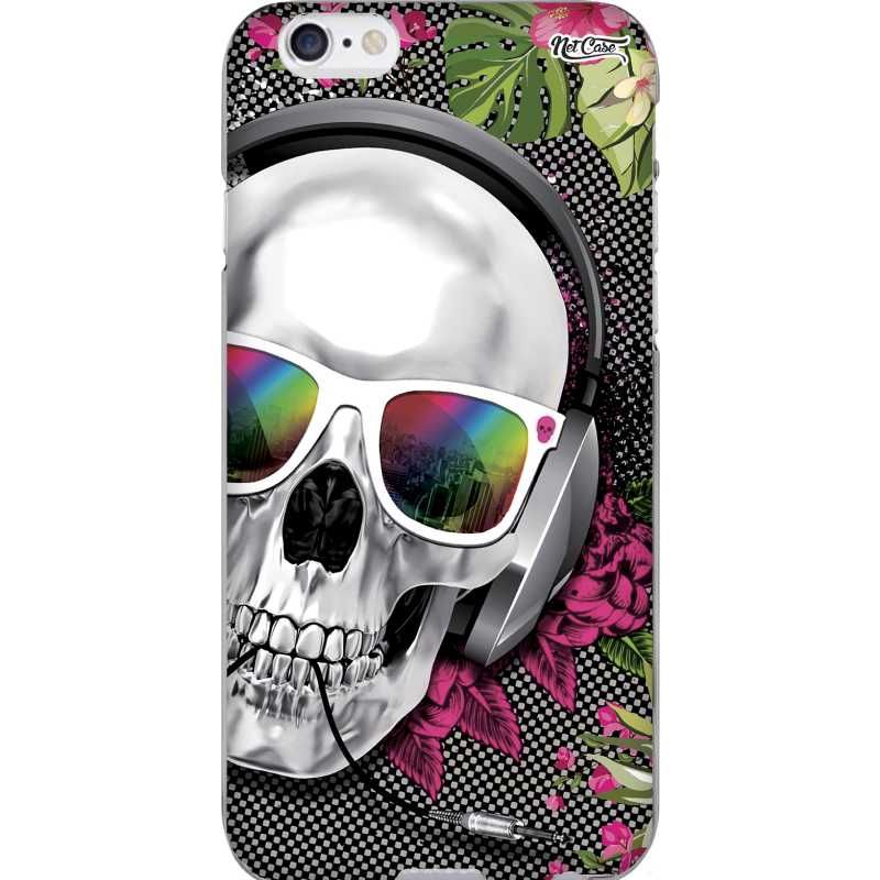 Capa Silicone NetCase Chapada Crânio Cromado Óculos