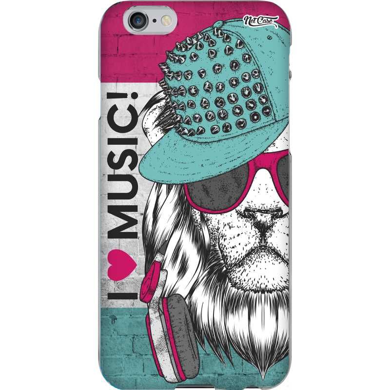 Capa Silicone NetCase Chapada Leão Óculos I Love Music!