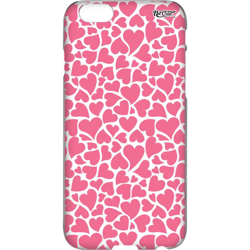 Capa Silicone NetCase Vazada Corações Rosa