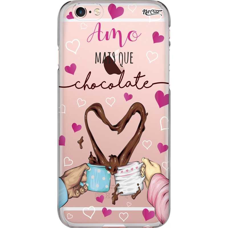 Capa Silicone NetCase Transparente Amo Mais que Chocolate