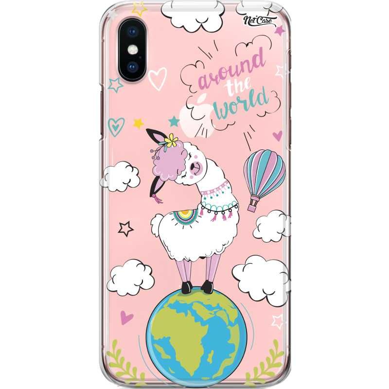Capa Silicone NetCase Transparente Lhama Around the World