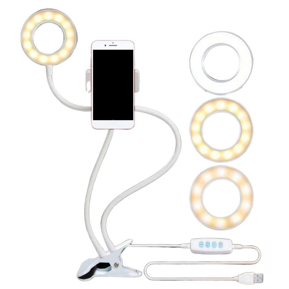 Suporte Multifuncional para Celular com Ring Light Usb - Branco