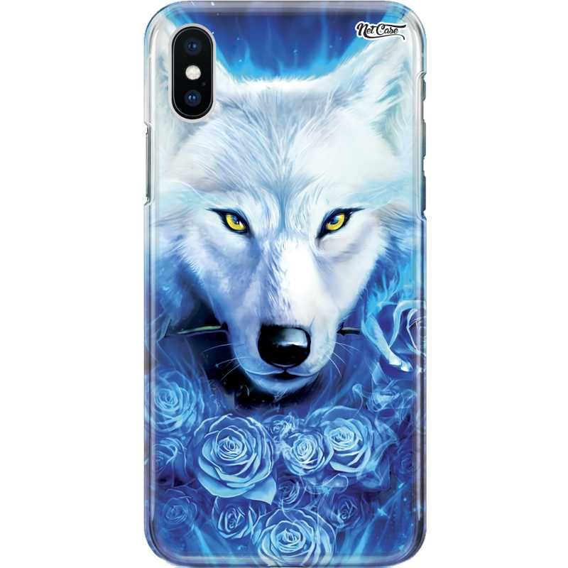 Capa Silicone NetCase Chapada Lobo Rosas Azuis
