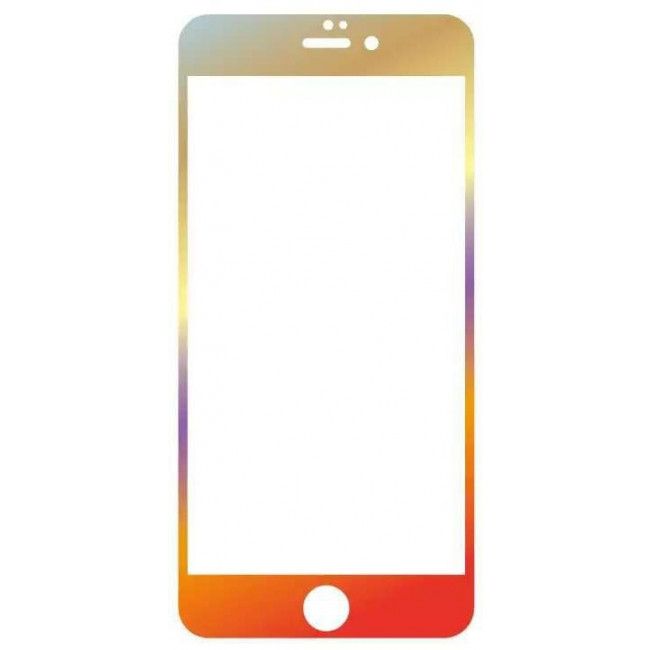 Película de Vidro Temperado Frente e Verso Color Full para IPhone 5/5S - Amarelo, Roxo e Laranja