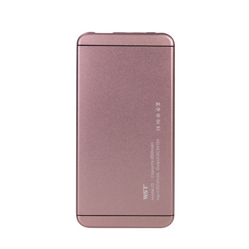 Bateria Extra Portátil Universal Power Bank WST Z3 Usb - 5000mAh - Ouro Rosê