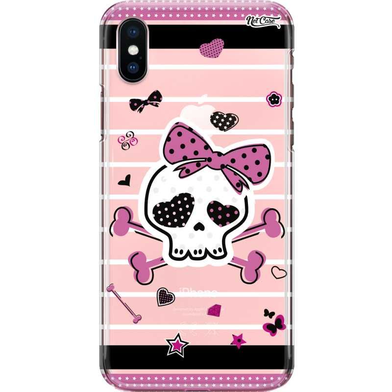 Capa Silicone NetCase Transparente Skull Girl