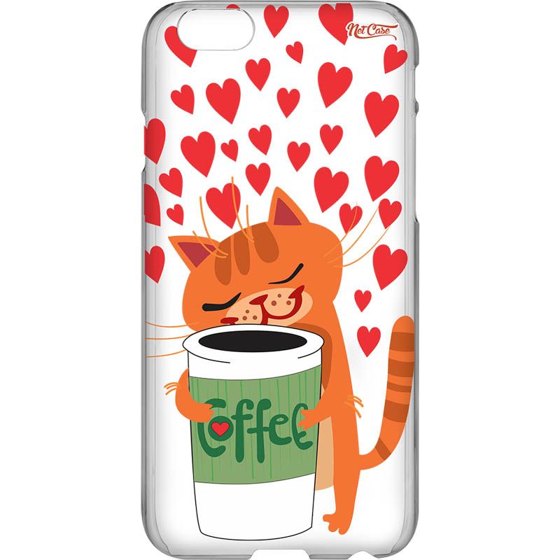 Capa Silicone NetCase Vazada Cat Loves Coffee