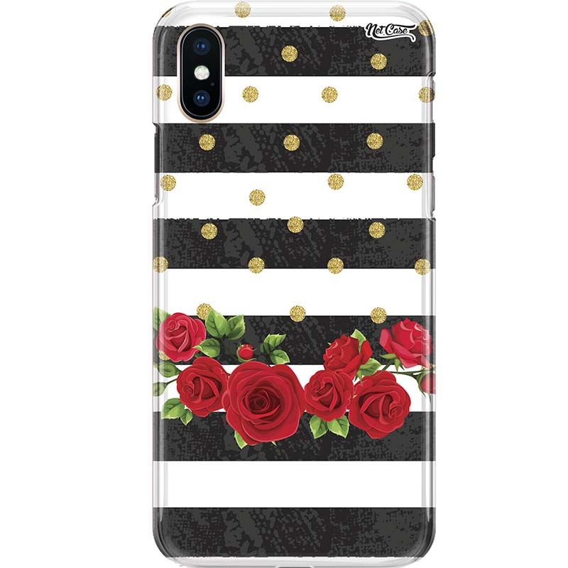 Capa Silicone NetCase Chapada Rosas Vermelhas Faixas Poás