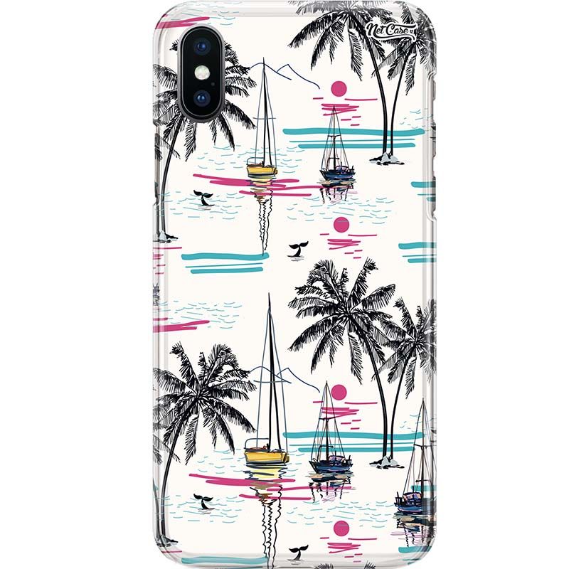 Capa Silicone NetCase Chapada Barcos Amarelo e Azul