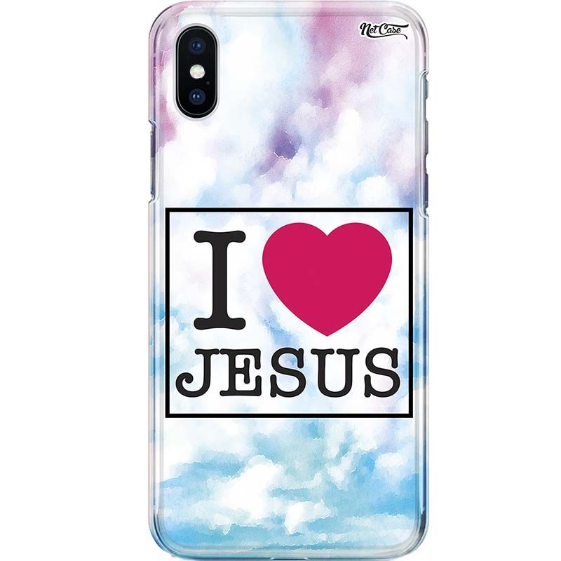 Capa Silicone NetCase Chapada Aquarela I Love Jesus