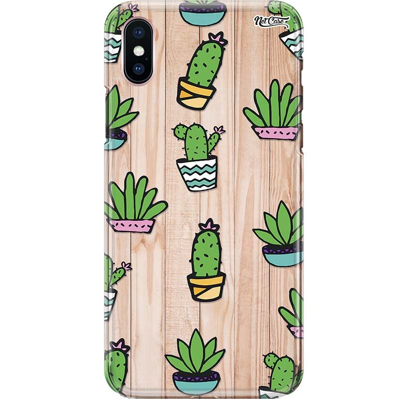 Capa Silicone NetCase Chapada Madeira Vasos de Cactos