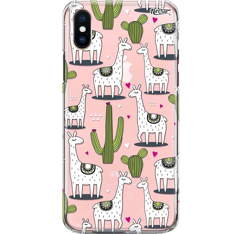 Capa Silicone NetCase Transparente White LLamas