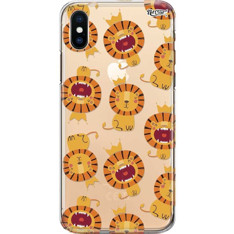 Capa Silicone NetCase Transparente Cute Lions