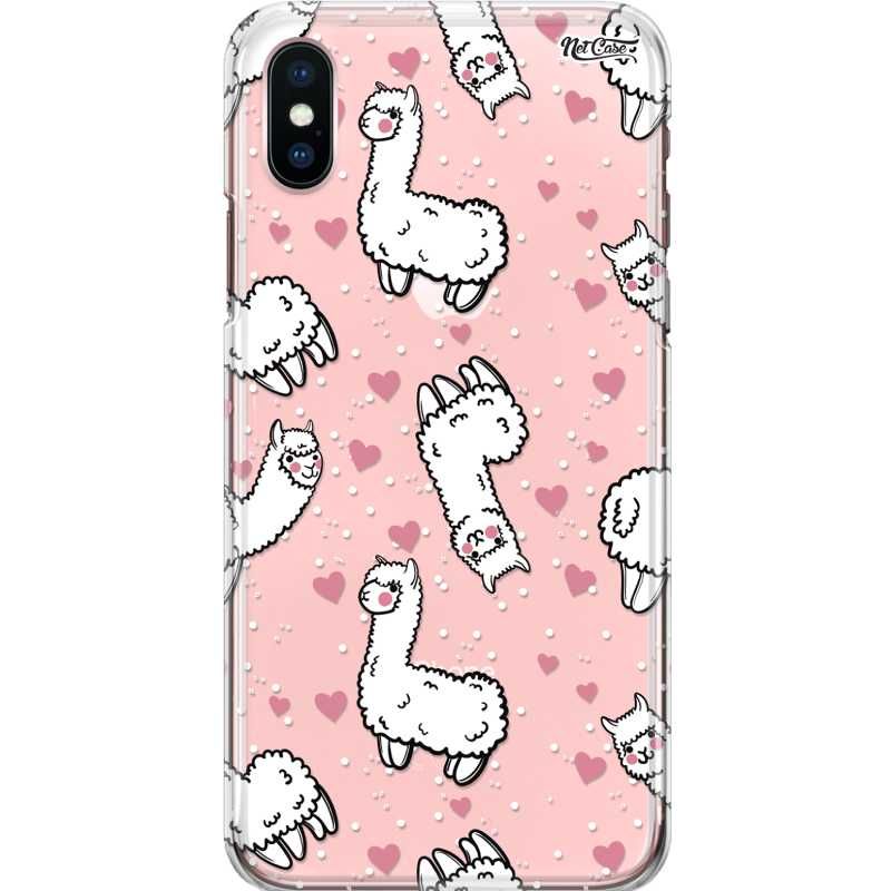 Capa Silicone NetCase Transparente Ovelhas e Coraçõezinhos