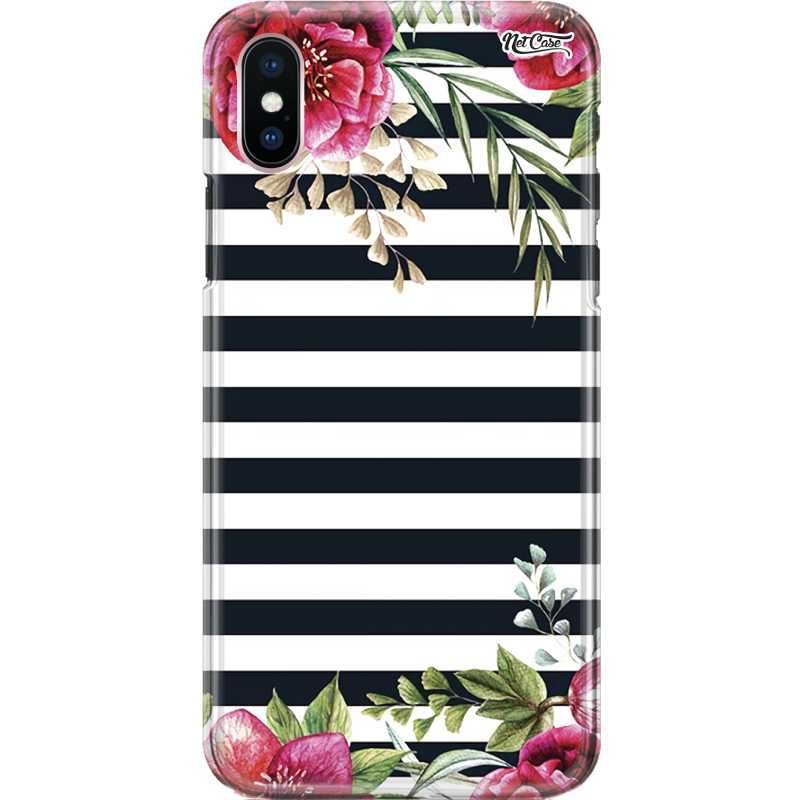 Capa Silicone NetCase Chapada Flores Vermelhas Listras