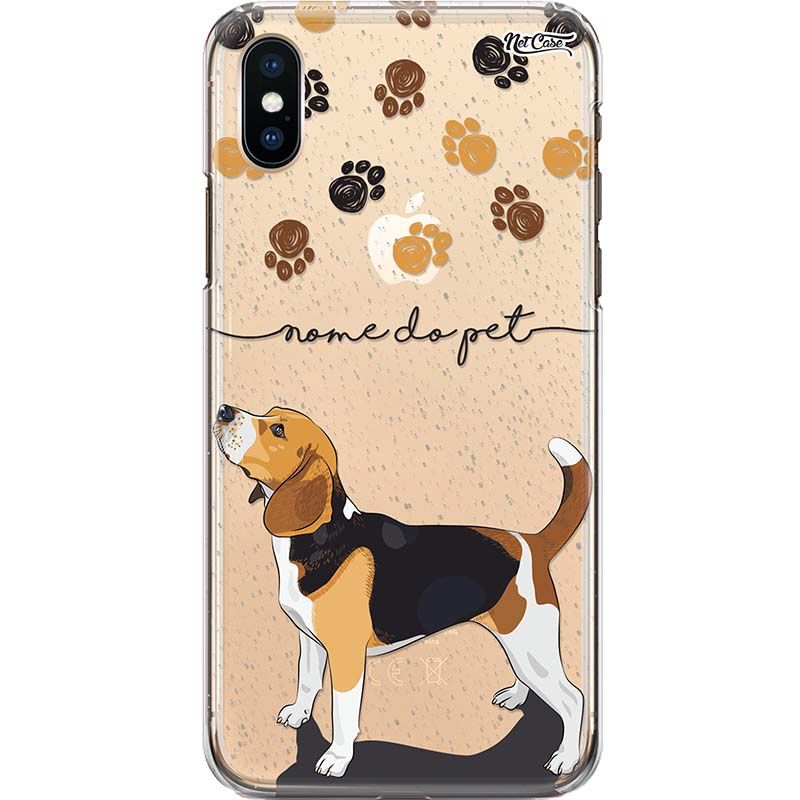 Capa Silicone NetCase Transparente Nome Pet Beagle