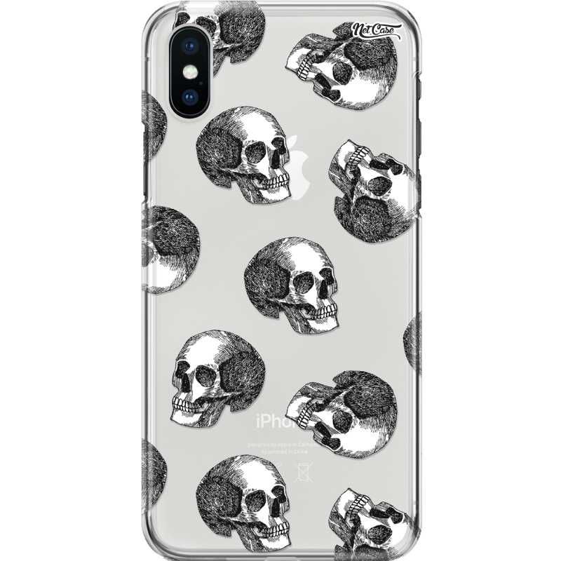 Capa Silicone NetCase Transparente Crânios Cromada