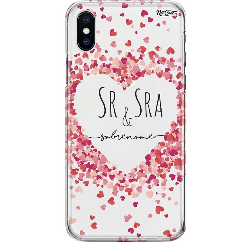 Capa Silicone NetCase Transparente Nome Sr. & Sra