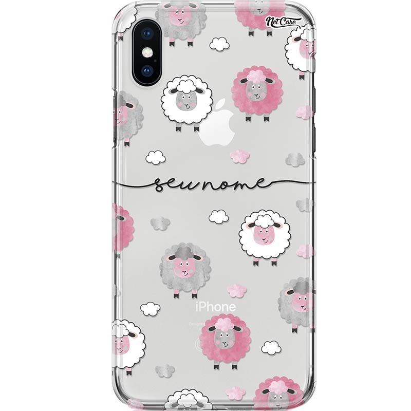 Capa Silicone NetCase Transparente Nome Carneirinhos