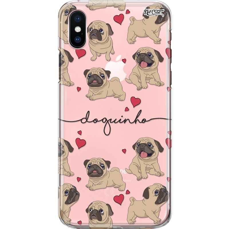 Capa Silicone NetCase Transparente Nome Pugs Lovers