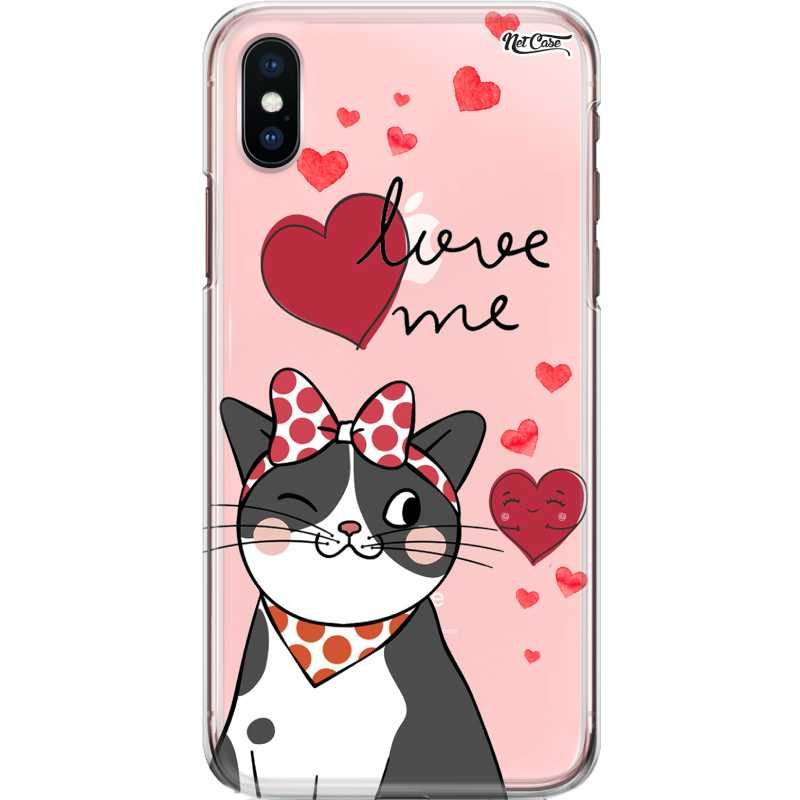 Capa Silicone NetCase Transparente Cat Love Me