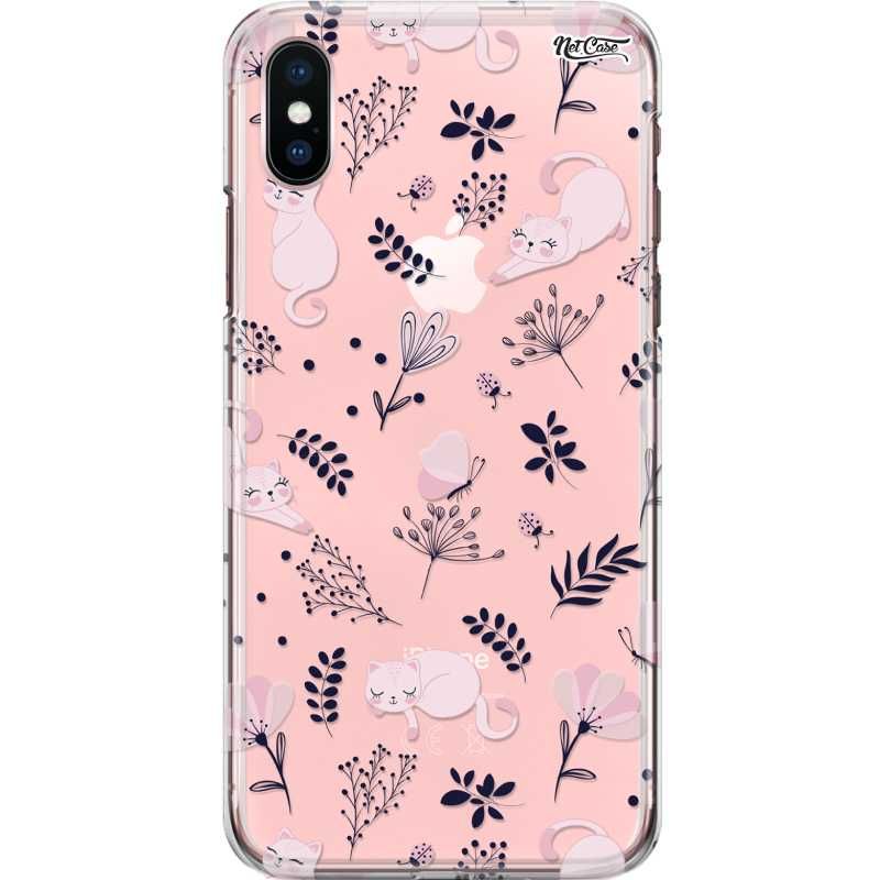 Capa Silicone NetCase Transparente Garden Cat