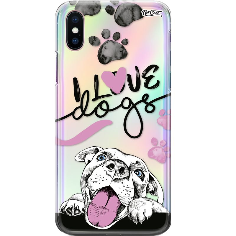 Capa Silicone NetCase Holográfica I Love Dogs