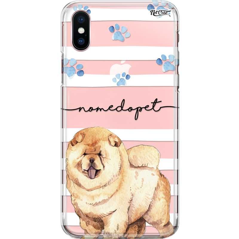 Capa Silicone NetCase Transparente Nome Chow-Chow Canela Listras