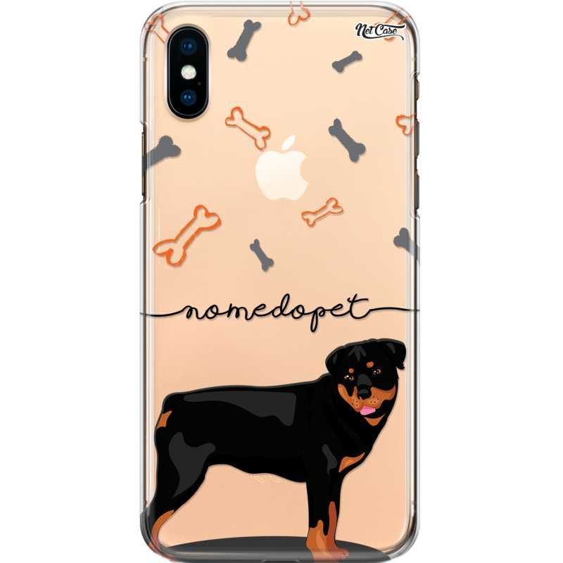 Capa Silicone NetCase Transparente Nome Rottweiler