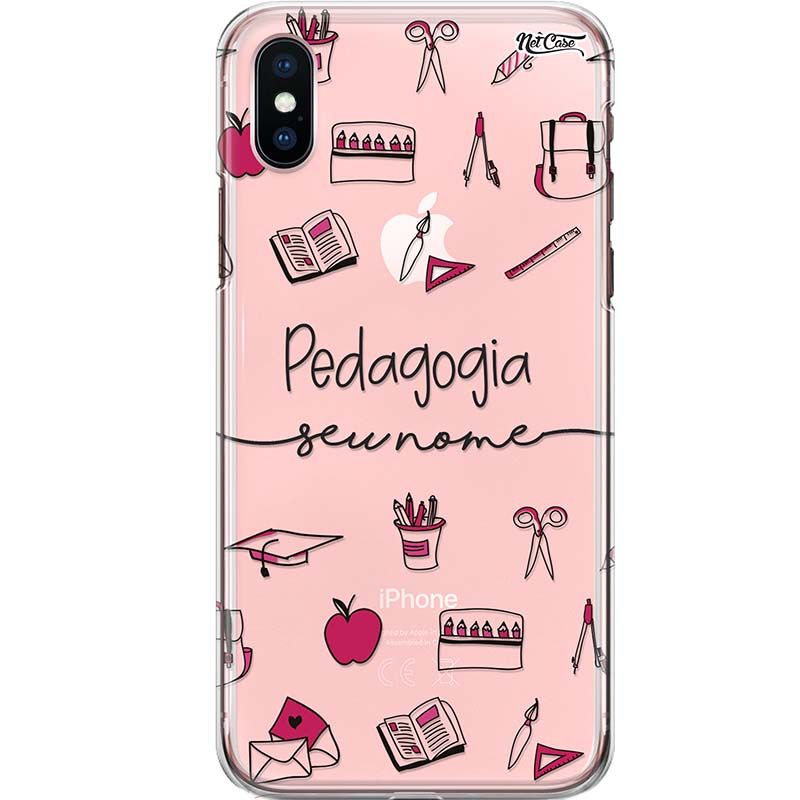 Capa Silicone NetCase Transparente Profissão Pedagogia