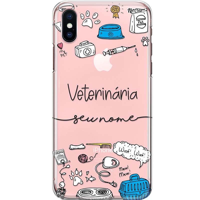 Capa Silicone NetCase Transparente Profissão Veterinária