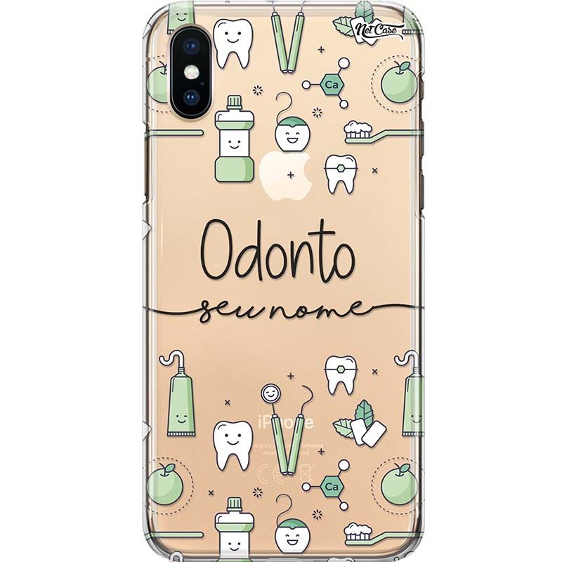 Capa Silicone NetCase Transparente Profissão Odonto