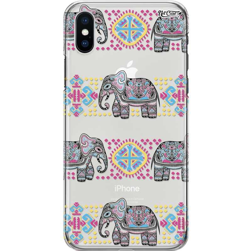 Capa Silicone NetCase Transparente Mandala Elefante Indiano
