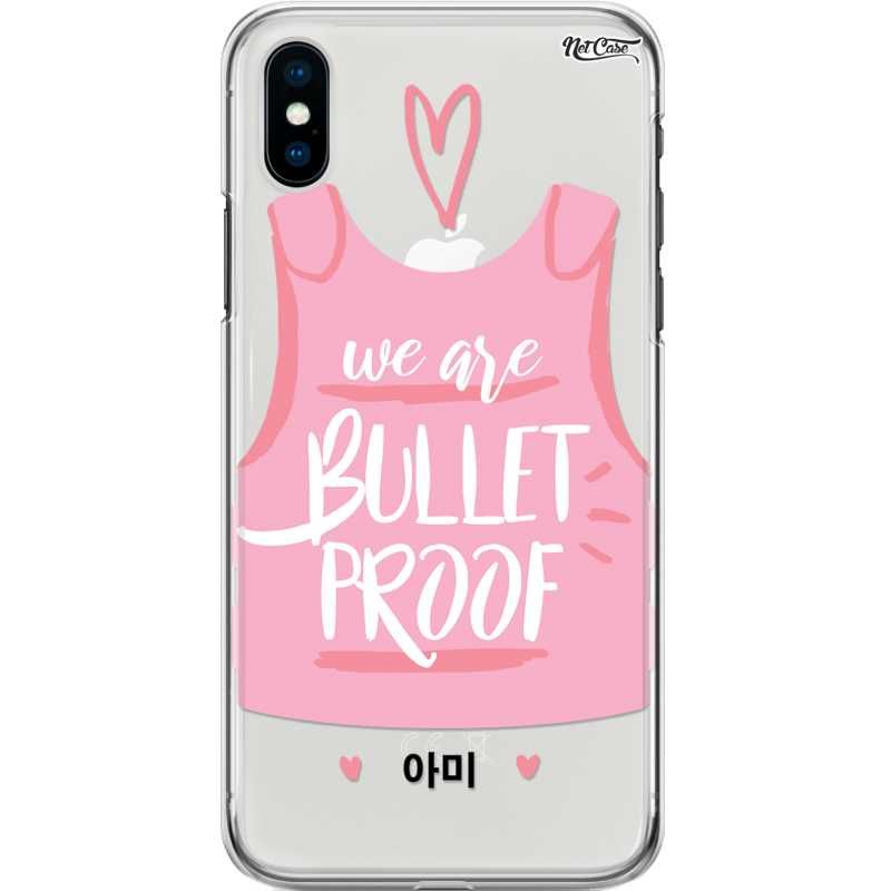 Capa Silicone NetCase Transparente BTS - We Are Bullet Proof