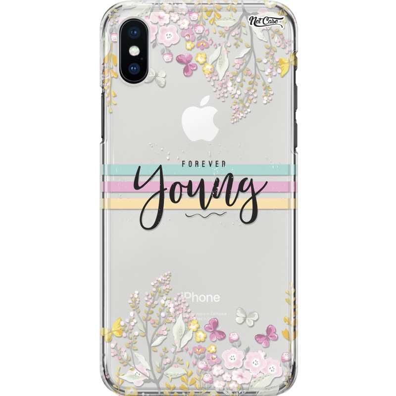 Capa Silicone NetCase Transparente Florzinhas Forever Young