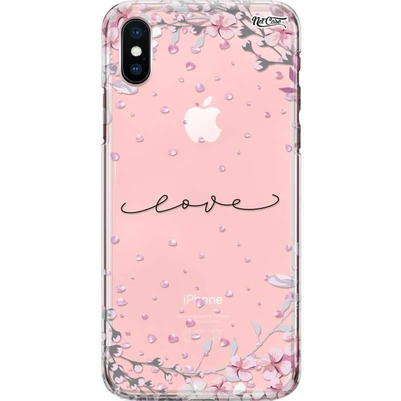 Capa Silicone NetCase Transparente Flower Petals: Love