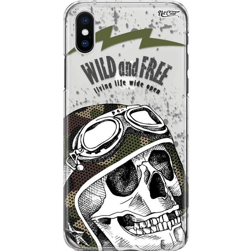 Capa Silicone NetCase Transparente Skull: Wild and Free