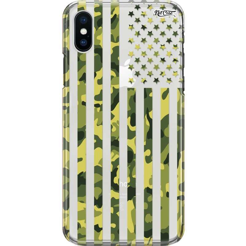 Capa Silicone NetCase Transparente Camouflage American Flag