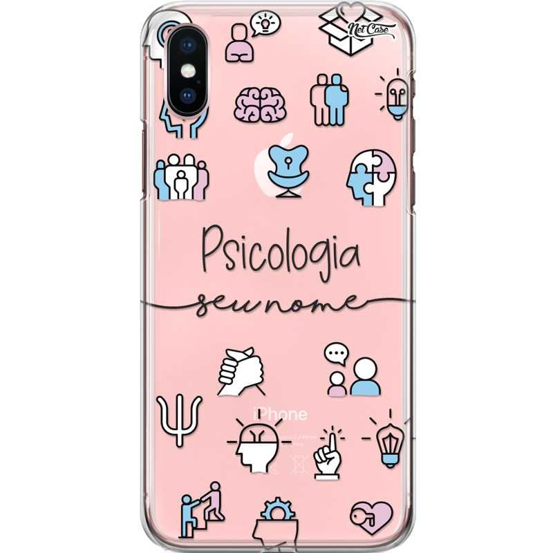 Capa Silicone NetCase Transparente Nome Profissão Psicologia